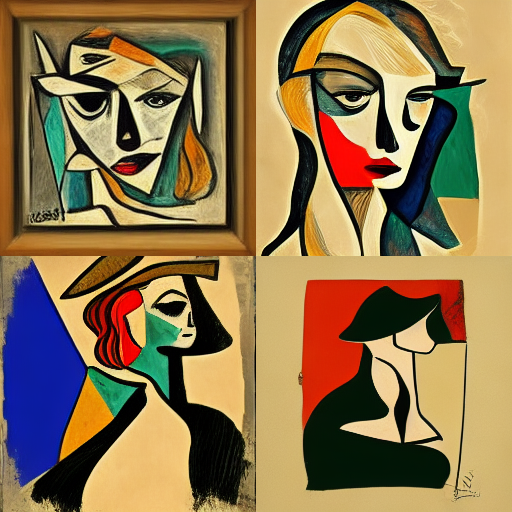 Portrait intelligence artificielle avec le style de Pablo Picasso