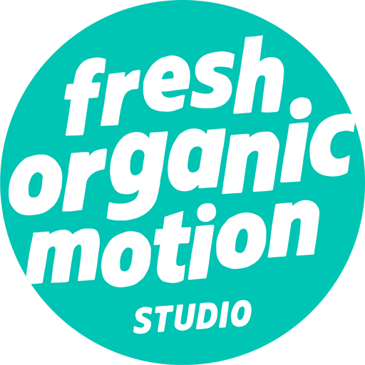 Le logo du studio de création de mascotte : Fresh Organic Motion