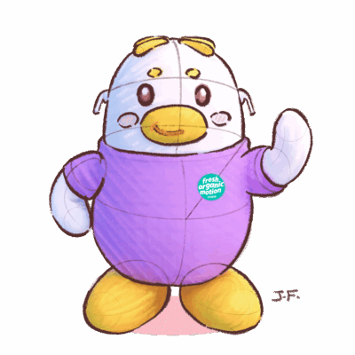 dessin original Mimi la mascotte création du studio FRESH ORGANIC MOTION