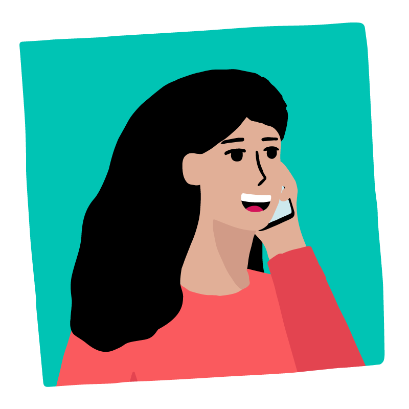 ilustración de una mujer al teléfono