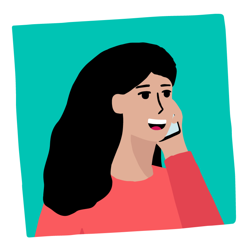 illustration of a woman on the phone