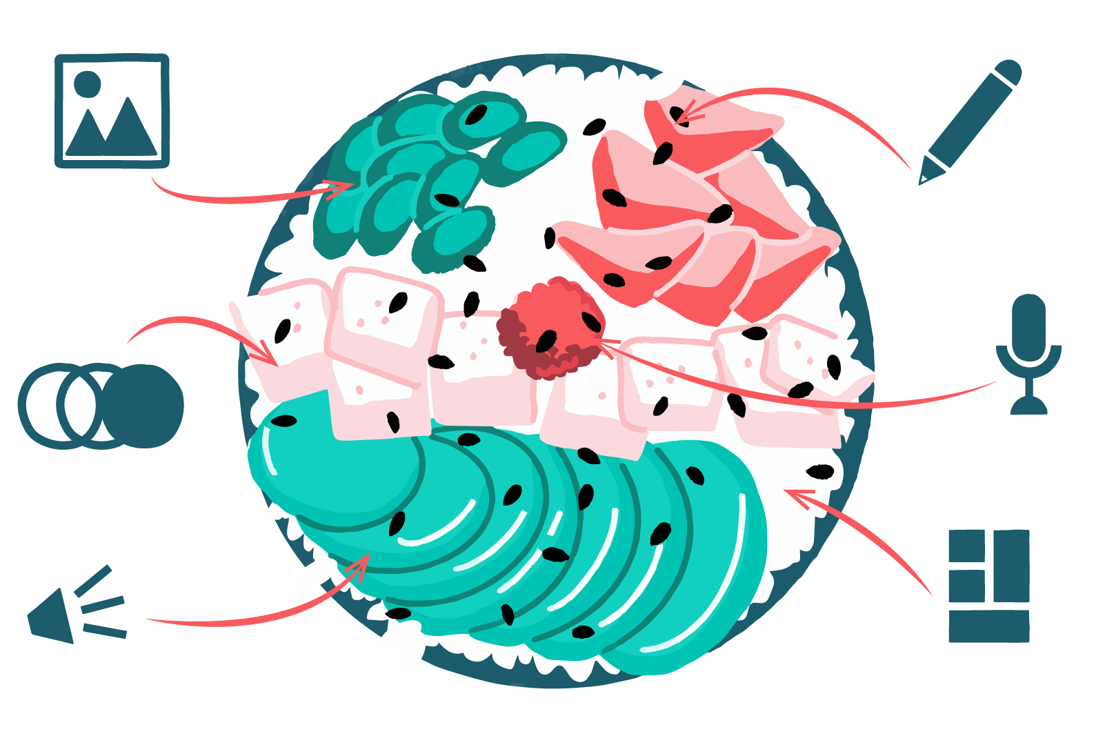 illustration graphique d'un repas bio