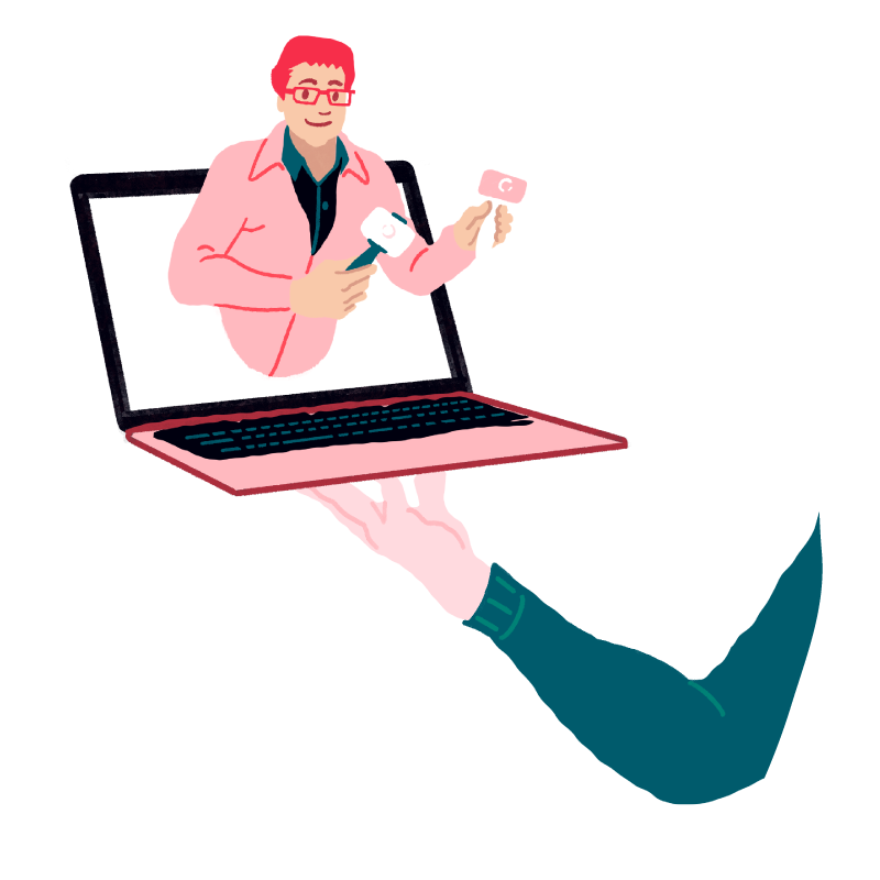 homme presentation produit illustration