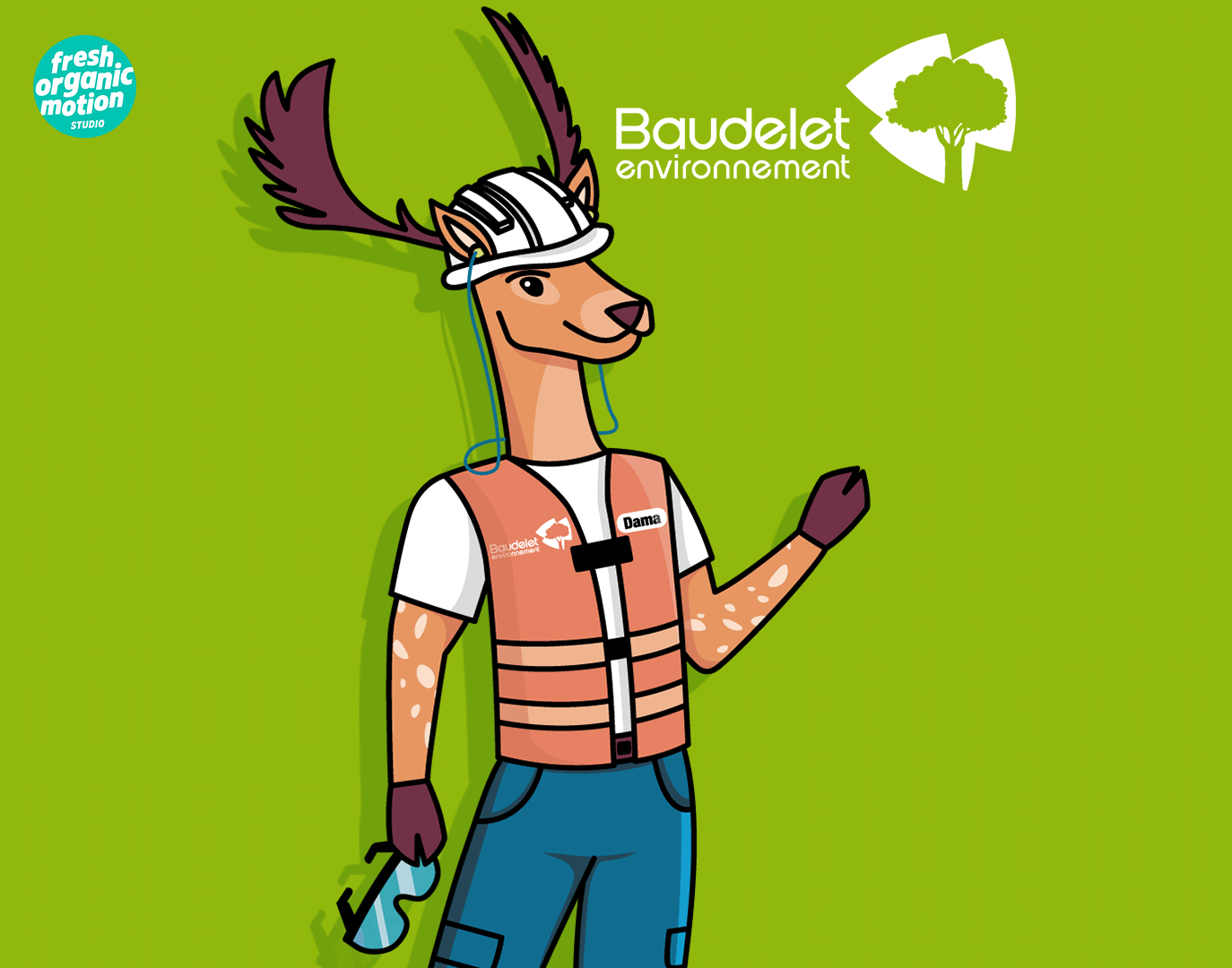 Mascotte de daim sécurité entreprise