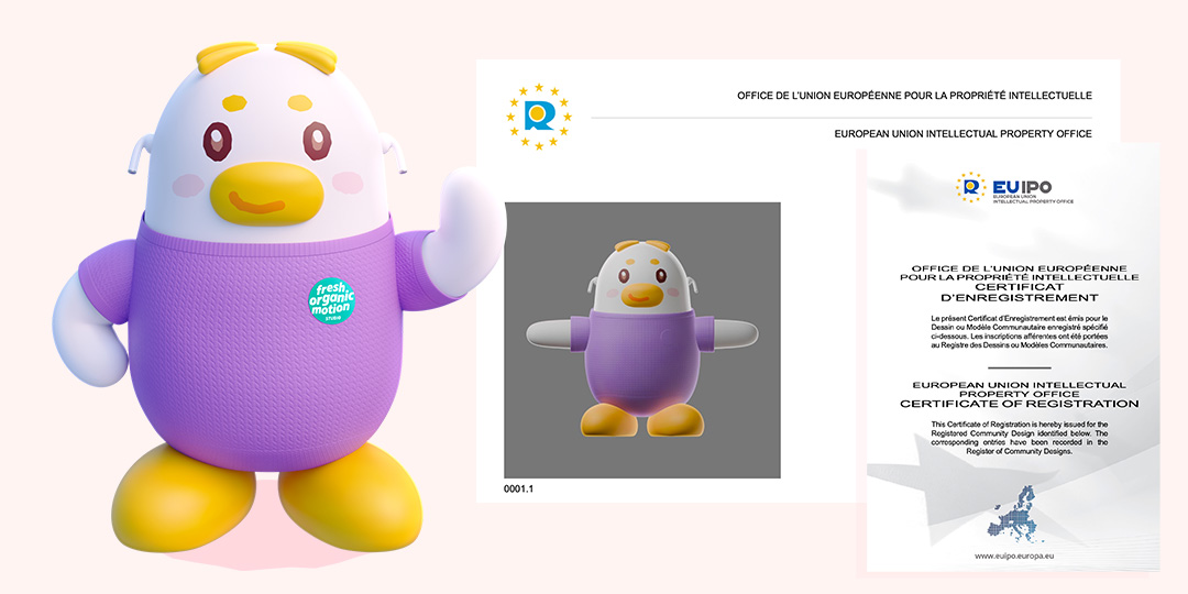 Mascotte Mimi, creata dallo studio, marchio di fabbrica con registrazione ufficiale EUIPO.