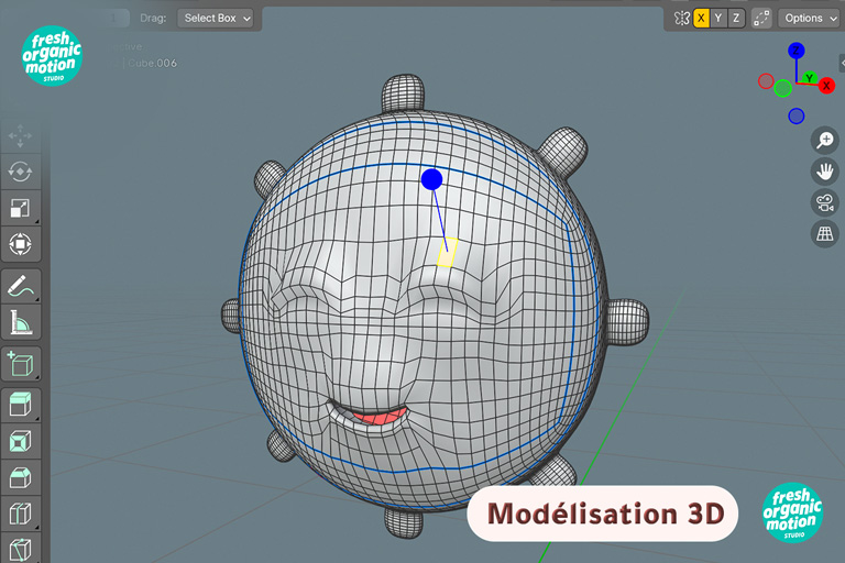 Modélisation de la tête d'un personnage engrenage solaire.