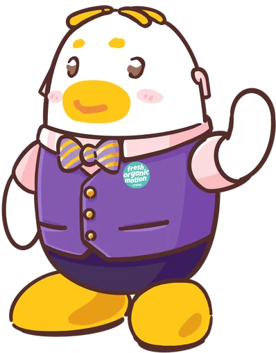 Mimi Koloa, personnage animé du studio Fresh Organic Motion, salue le public sous le projecteur